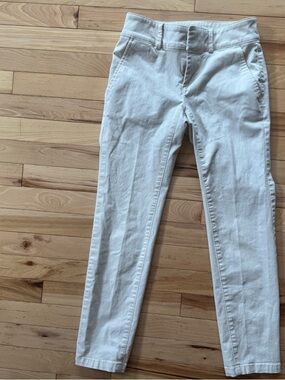 LOFT Light Ivory/Taupe Casual Pants ladies size 00P